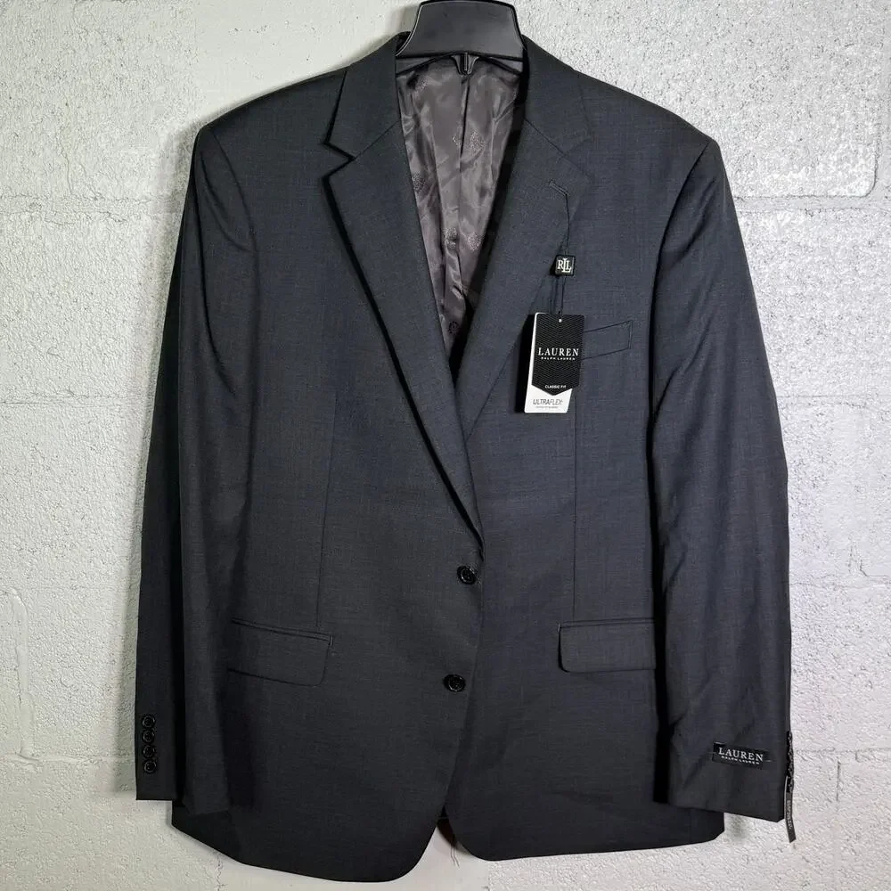 Ralph Lauren Men's Lattimore Two Button Blazer Jacket Grey 46L $450